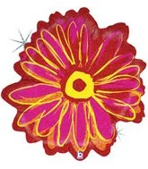 23" Holographic Pink Flower Balloon Shape