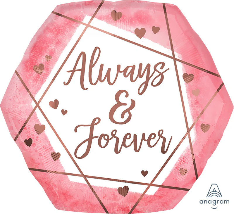 23" SuperShape Always & Forever Watercolor Foil Balloon