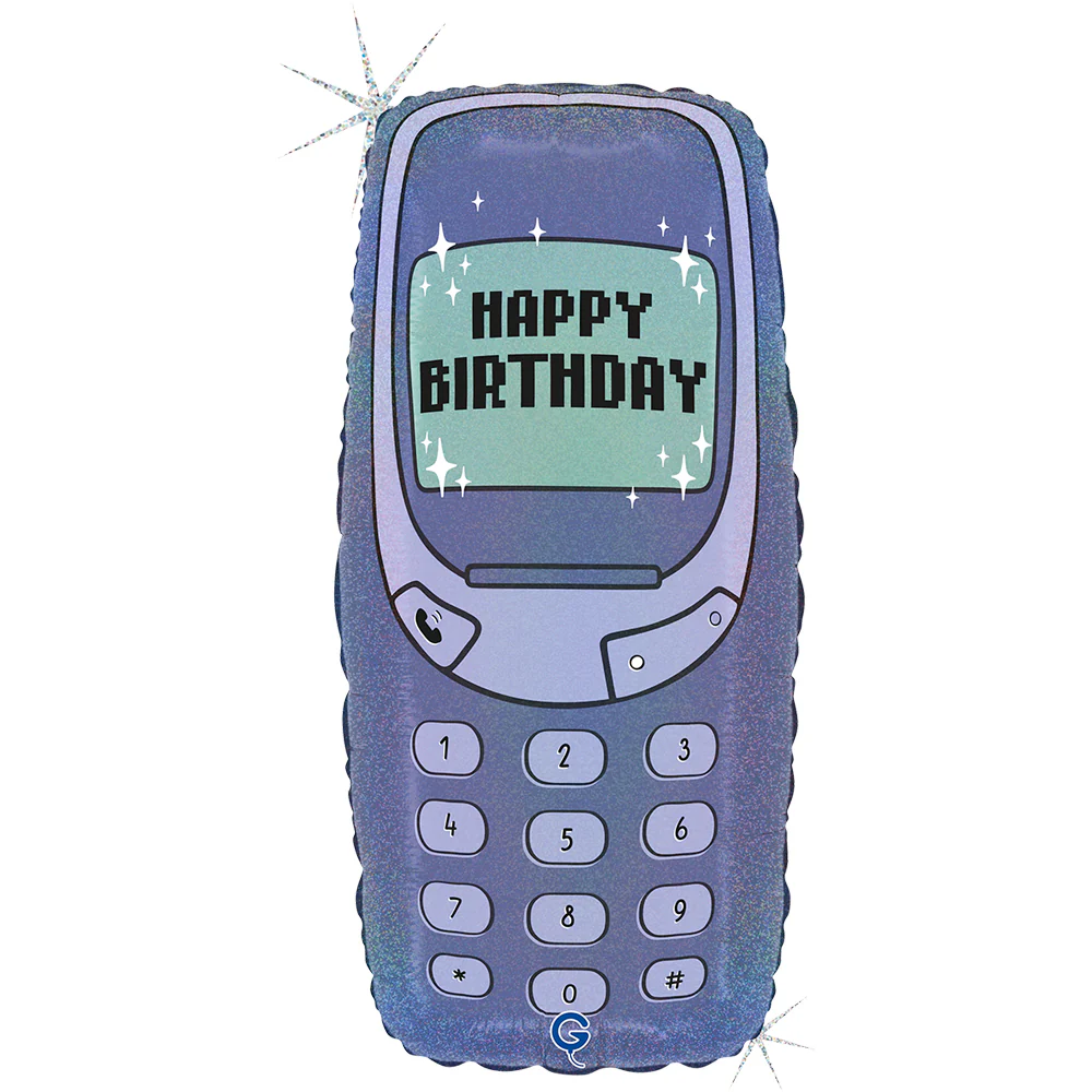 23" 00's Happy Birthday Phone Foil Balloon