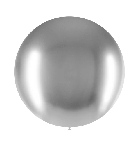 23'' Balloonia Latex Balloons Professional Line Brilliant Silver  (5 Per Bag)