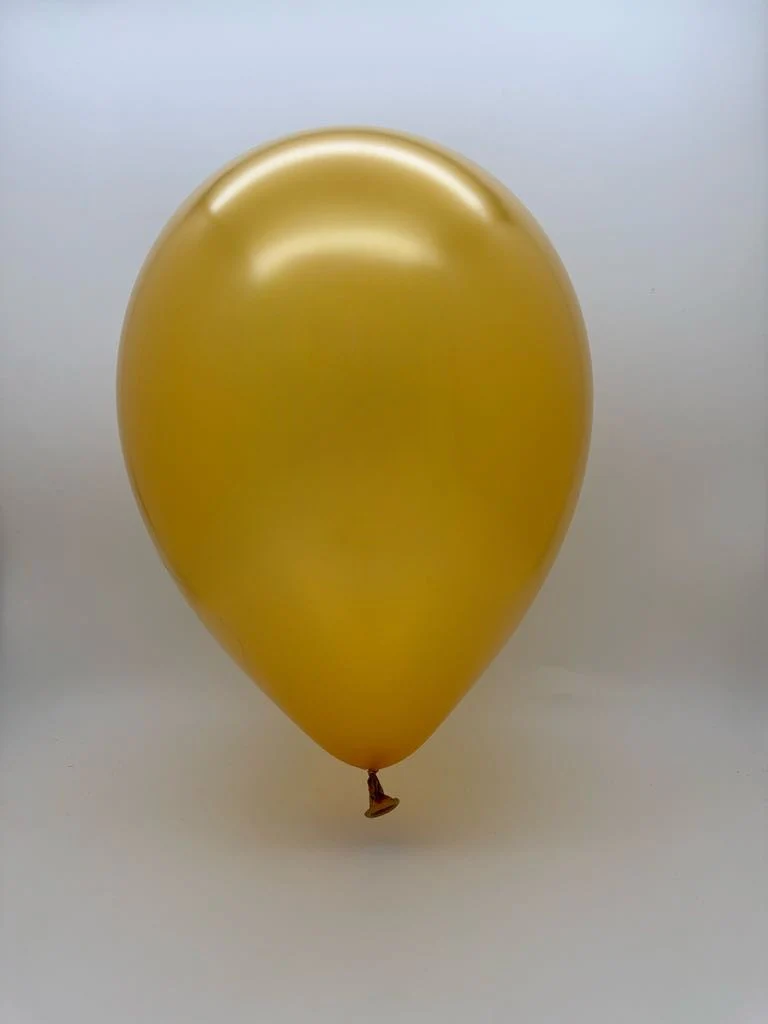 23'' Balloonia Latex Balloons Professional Line Metallic Gold (5 Per Bag) - Image 2