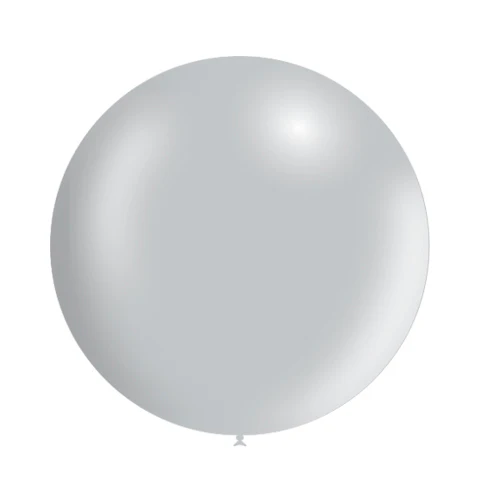 23'' Balloonia Latex Balloons Professional Line Metallic Silver (5 Per Bag)