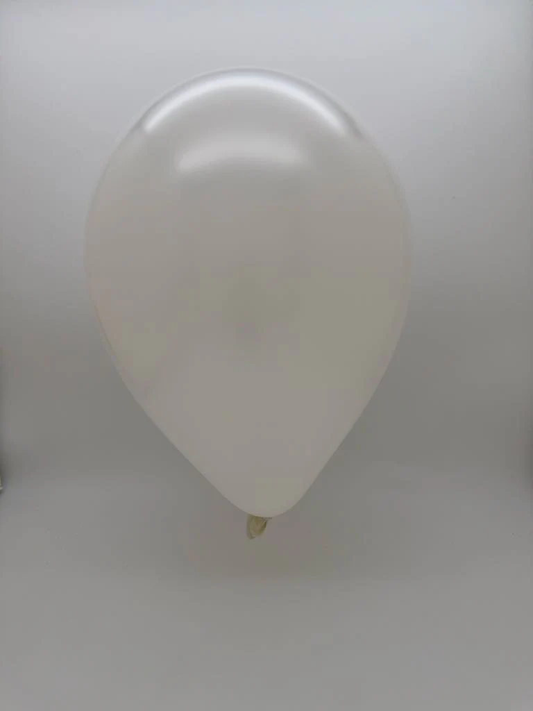 23'' Balloonia Latex Balloons Professional Line Metallic White (5 Per Bag) - Image 2