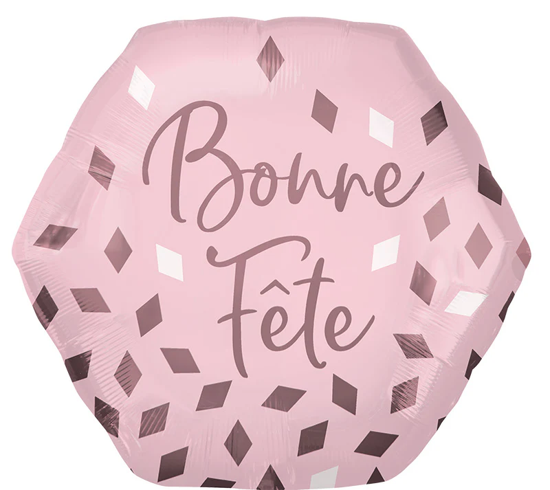 23" Bonne Fête Blush Foil Balloon