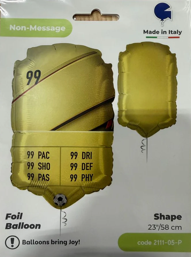 23″ Personalisable Soccer/Football Card Foil Balloon - Image 2
