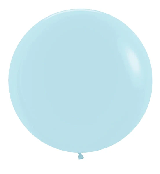 24" Sempertex/Betallatex Pastel Matte Blue Latex Balloons (3 Per Bag)