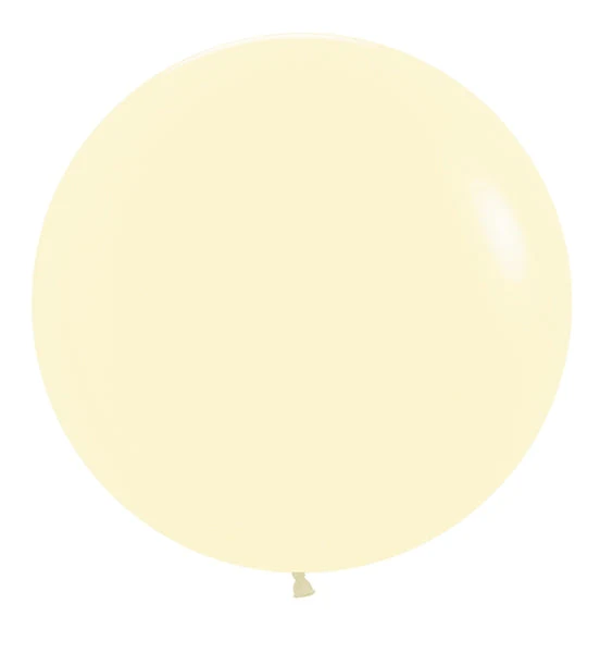 24" Sempertex/Betallatex Pastel Matte Yellow Latex Balloons (3 Per Bag)