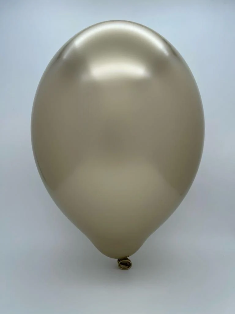 24" Cattex Titanium (Chrome/Mirror) Light Gold Latex Balloons (1 Per Bag) - Image 2