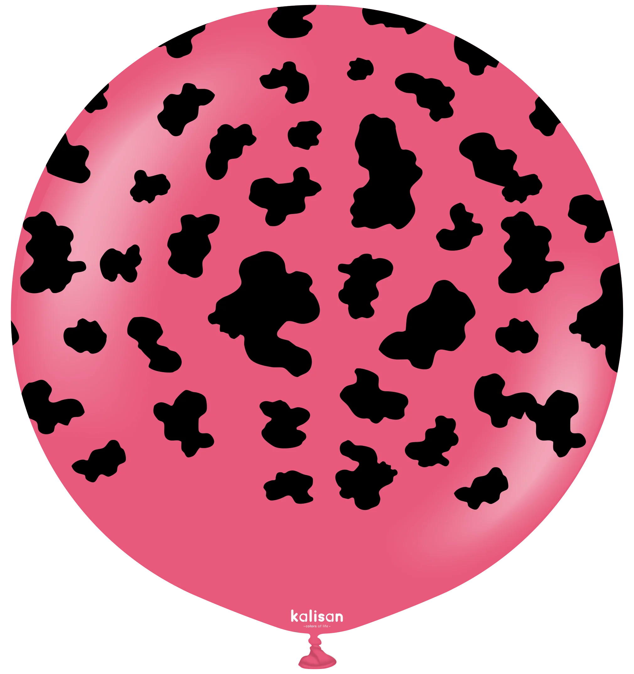 24" Kalisan Safari Cow Fuchsia (Printed Black-1 Per Bag) Latex Balloons