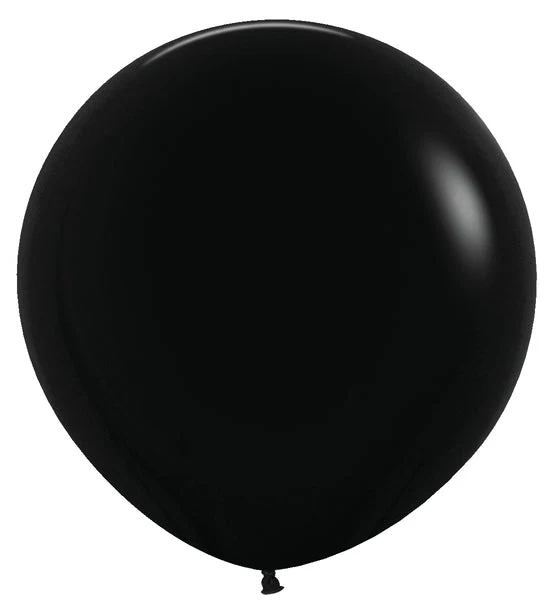 24" Latex Balloons (3 Per Bag) Deluxe Black Sempertex/Betallatex