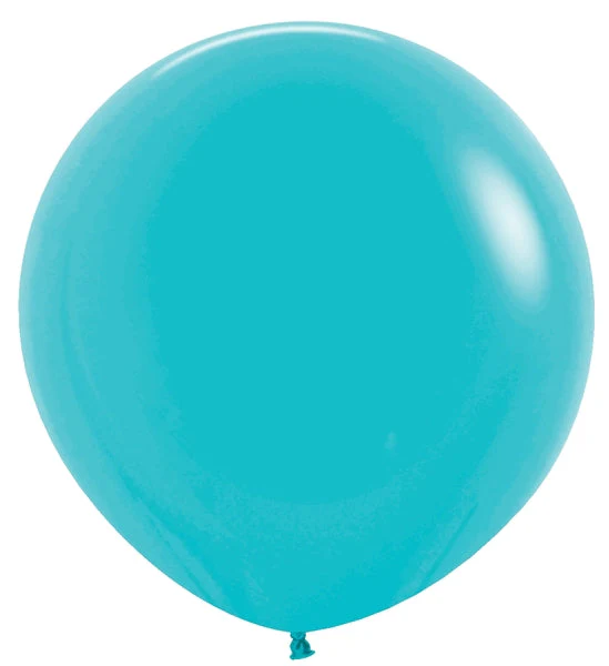 24" Latex Balloons (3 Per Bag) Deluxe Turquoise Blue Sempertex/Betallatex