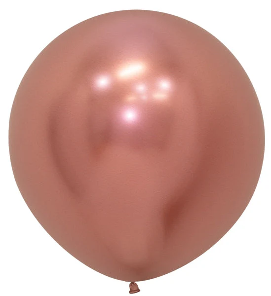 24" Latex Balloons (3 Per Bag) Reflex Rose Gold Sempertex/Betallatex