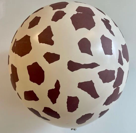 24" Latex Printed Balloons (Giraffe) White Sand (1 Per Bag) - Image 3