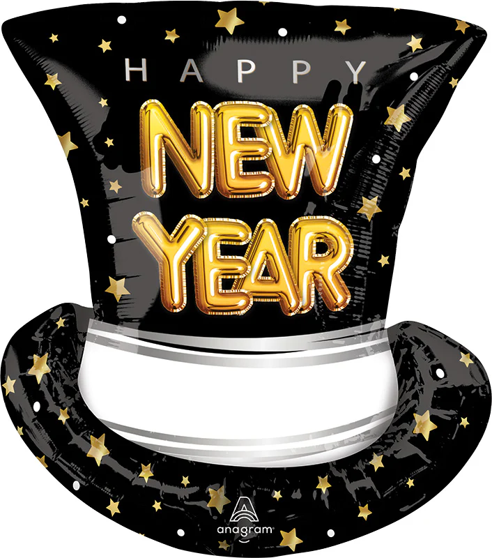24" Pop Clink Cheers Top Hat SuperShape Foil Balloon