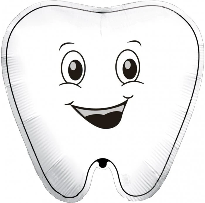 17" Smiling Tooth Foil Balloon