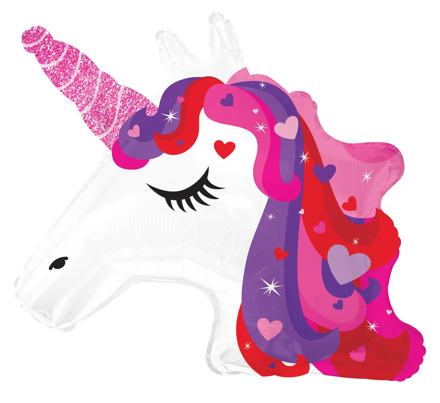 24" Unicorn Red & Purple Foil Balloon