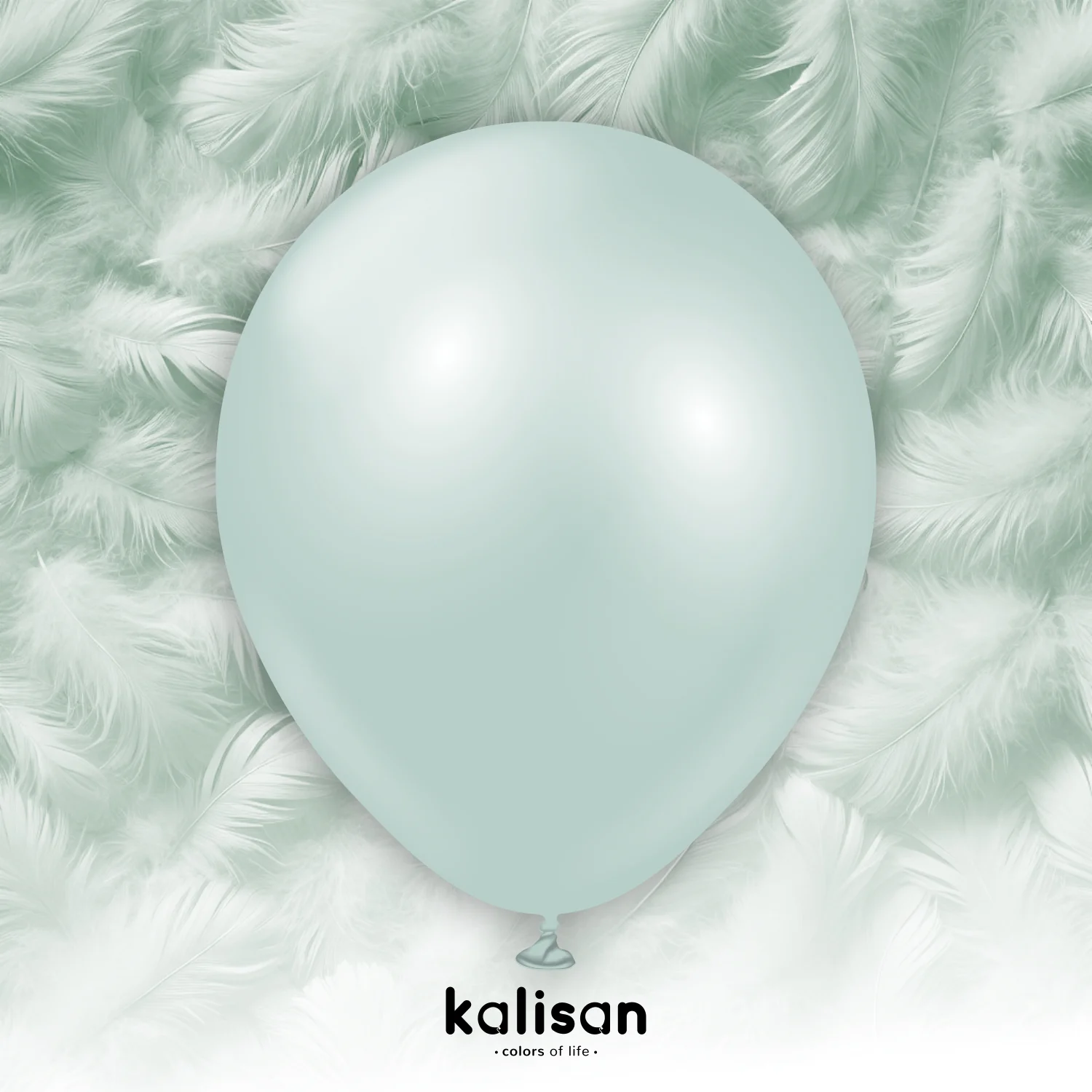 24" Kalisan Brand Latex Balloons Aura Ice Mint (2 Per Bag) - Image 3