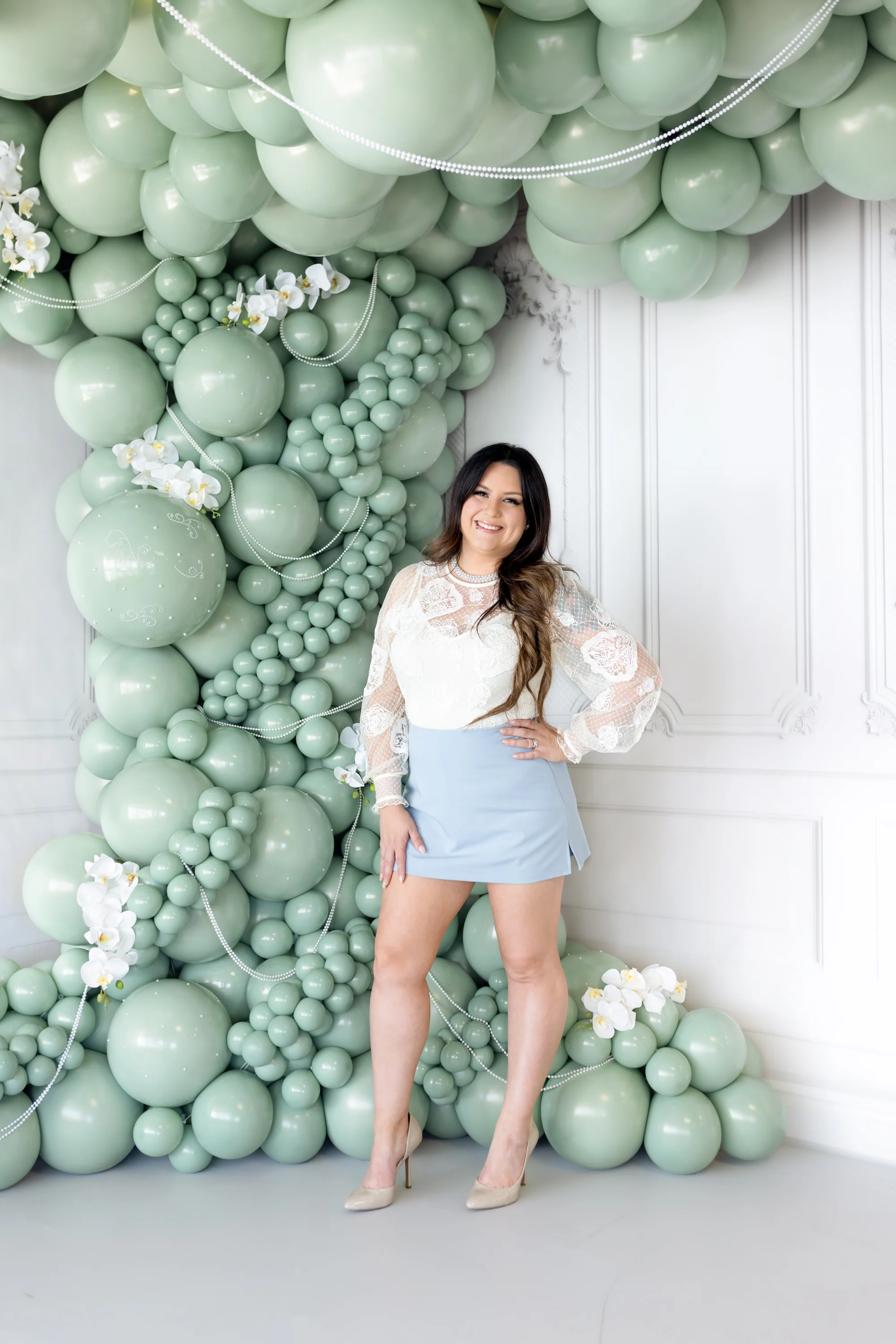 24" Meadow Pearl Eucalyptus Tuftex Latex Balloons Designer Balloons (3 Per Bag) - Image 3
