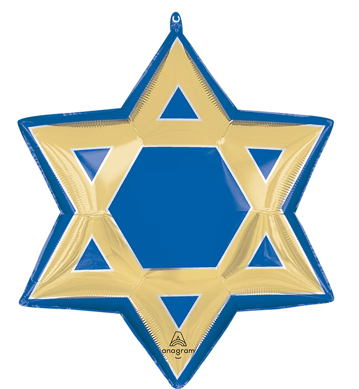 24" SuperShape Happy Hanukkah Star of David Foil Balloon
