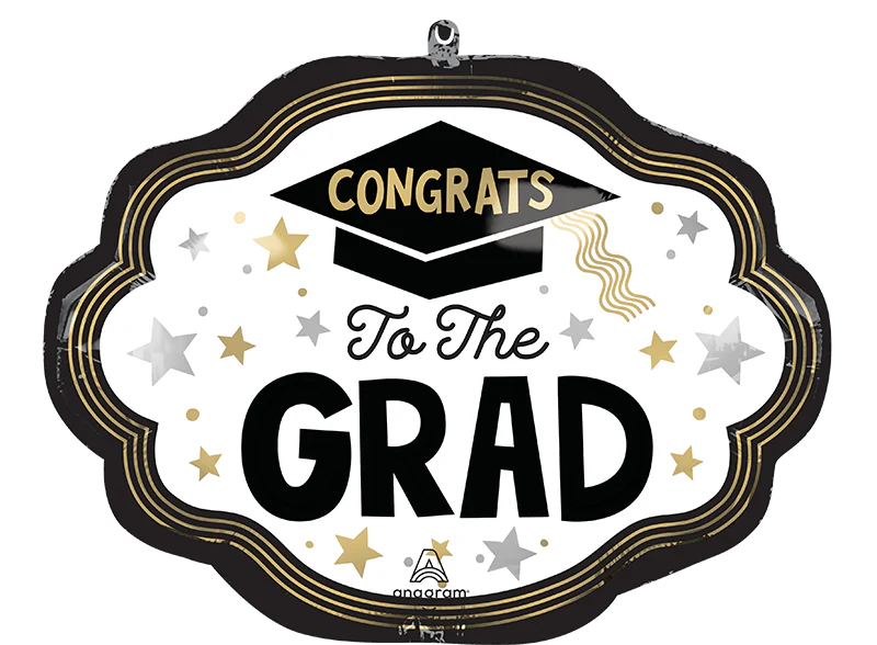 24" SuperShape Wave of Success Congrats To The Grad Foil Balloon