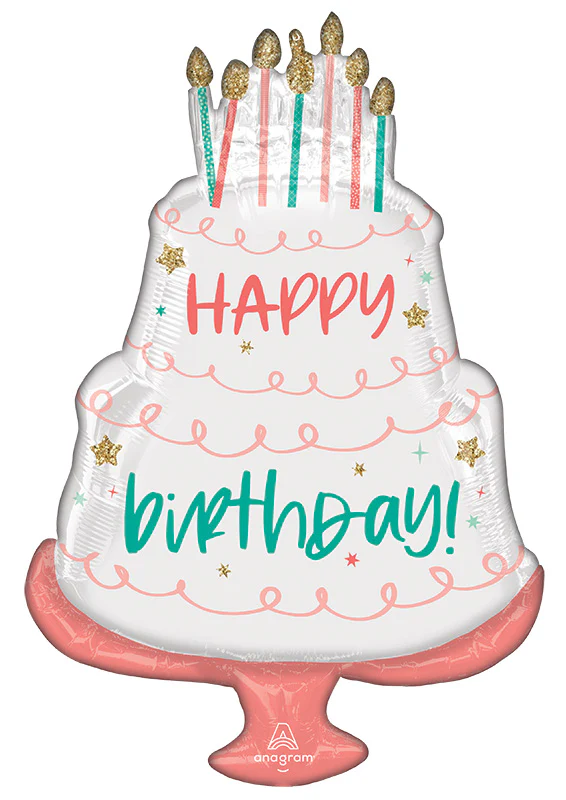 25" Happy Cake Day SuperShape Foil Balloon