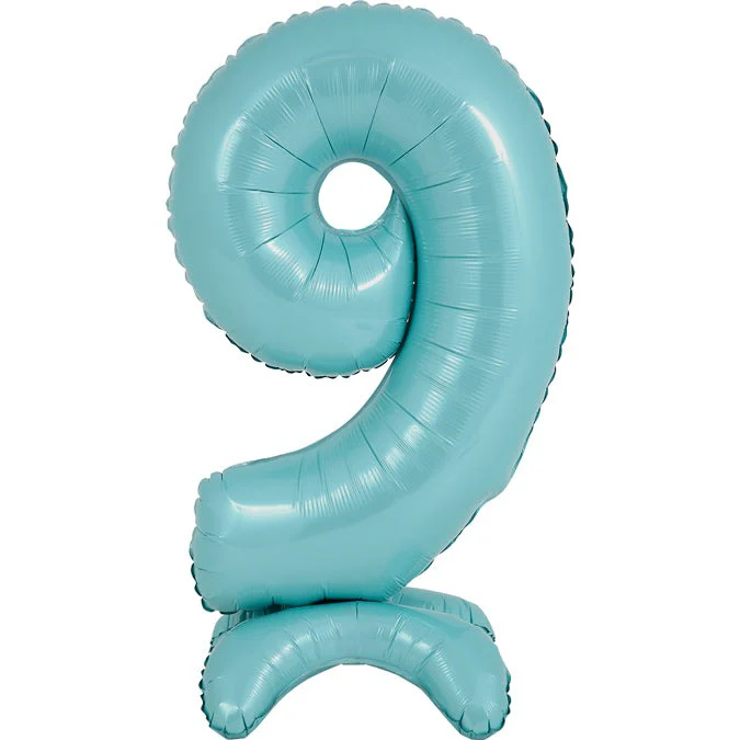25" Number Standup 9 Pastel Blue Foil Balloon