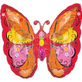 25" Red Whim Garden Butterfly Balloon