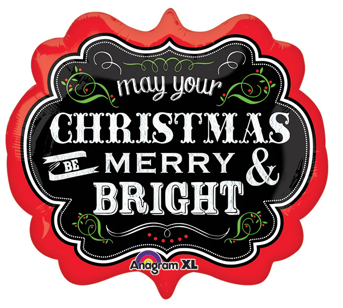 25" SuperShape Chalkboard Christmas Balloon