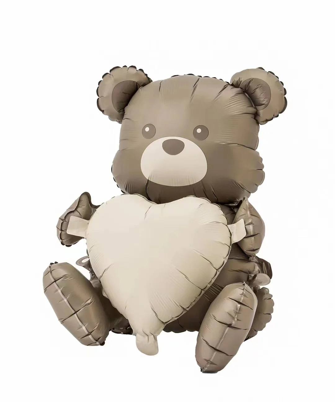 25" Airfill Only Matte Sitting Bear with Heart Foil Balloon