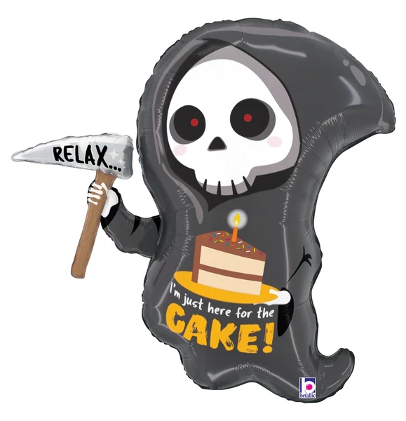 25" Grim Reaper Birthday Cake Foil Balloon