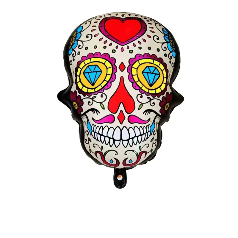 25" Sugar Skull Day Of The Dead (Dia De Los Muertos) Red Heart Foil Balloon