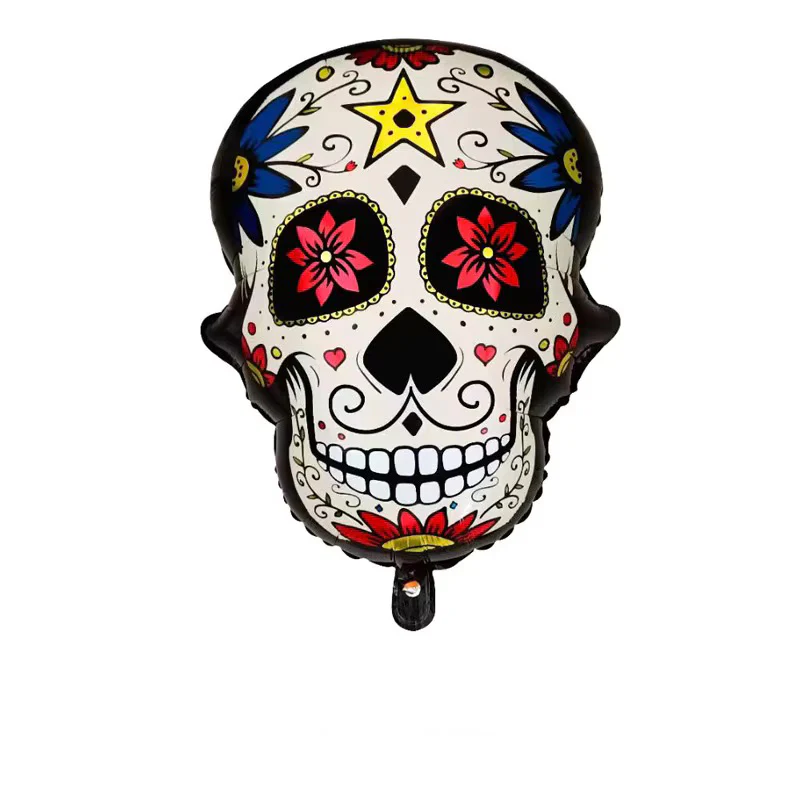 25" Sugar Skull Day Of The Dead (Dia De Los Muertos) Yellow Star Foil Balloon