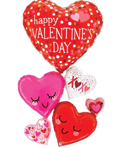 58" Shape Special Delivery Valentine Happy Hearts Foil Balloon