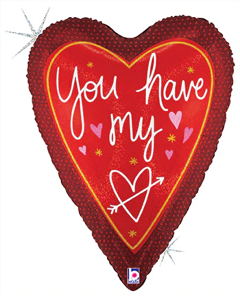26" Elegant You Have My Heart Foil Balloon
