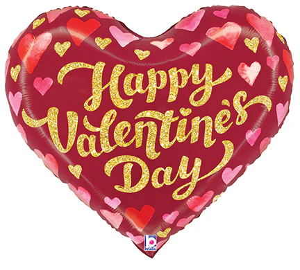 24" Valentine's Day Sparkles Heart Foil Balloon