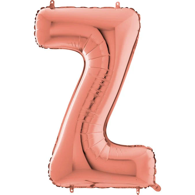 26" Midsize Letter Shape Z Rose Gold Foil Balloon