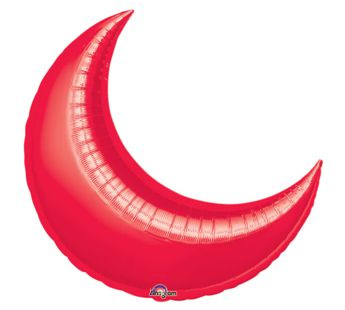 26" Red Crescent Moon Balloon