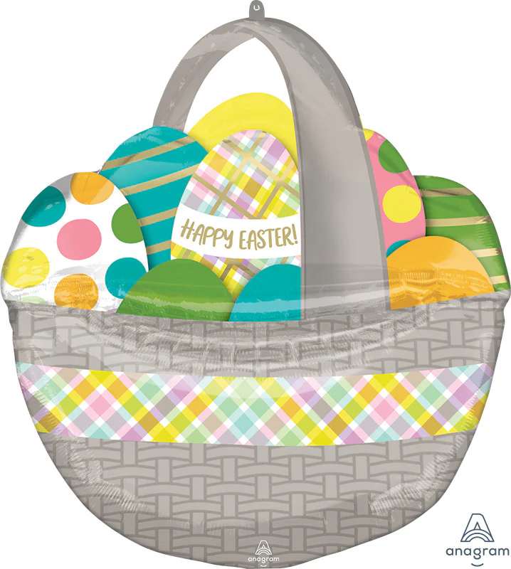 26" SuperShape Easter Egg Basket Foil Balloon