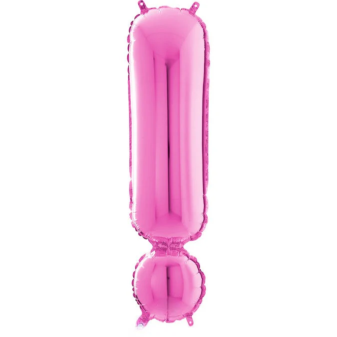 26" Symbol Exclamation Point Fuchsia Foil Balloon