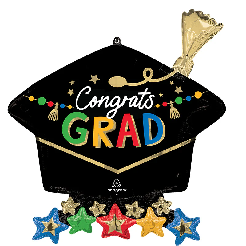 26" Grad Party Grad Cap SuperShape Foil Balloon
