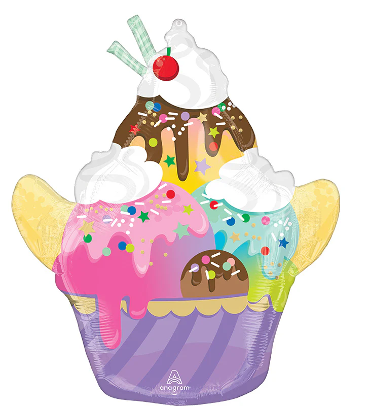 26" Here's the Scoop Sundae Foil Balloon