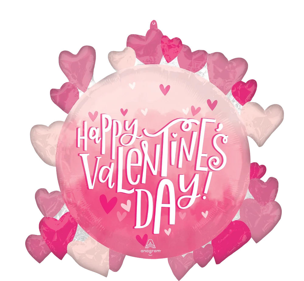 26" Jumbo Happy Valentines Day Pearl Shine Foil Balloon