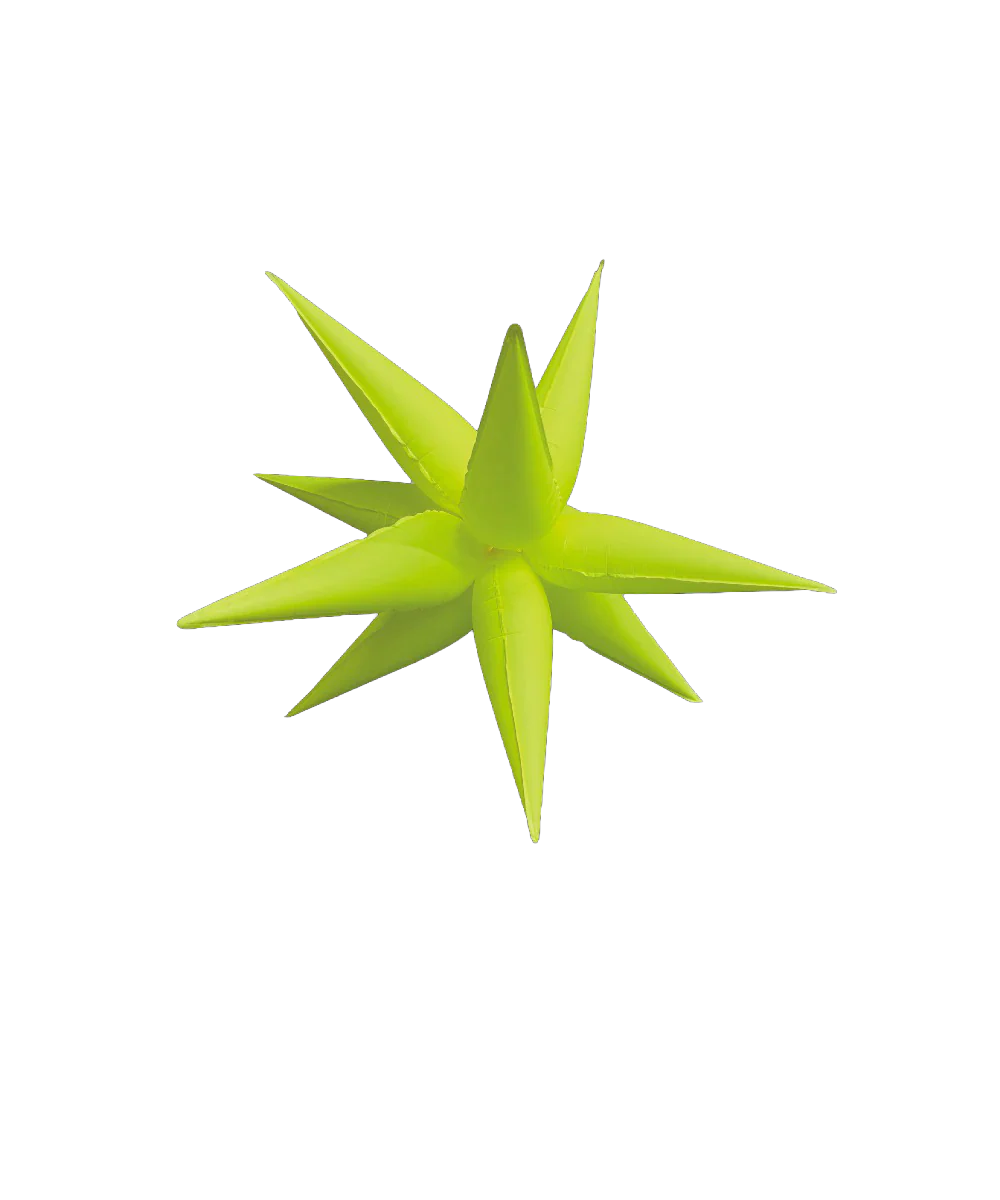 26" Airfill Only Neon Yellow Deco Starburst (12 Piece Kit) Balloon