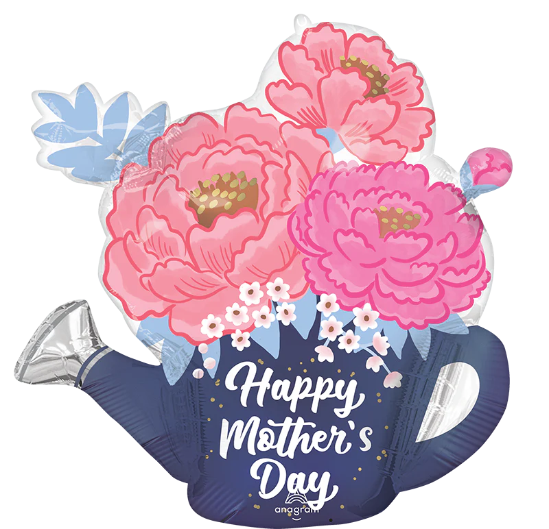 26" SuperShape Satin Happy Mother's Day Peony Garden Foil Balloon