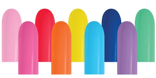 260 Twisting/Modelling Latex Balloon (100 Per Bag) (Fashion White, Bubble Gum Pink, Yellow, Royal Blue, Forest Green, Red, Orange) Fashion Assortment Sempertex/Betallatex