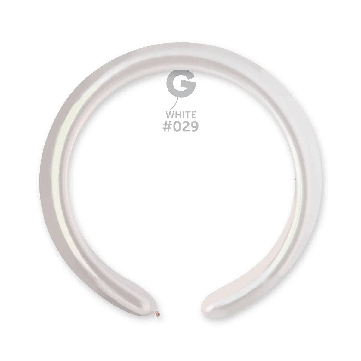 260G Gemar Latex Balloons (Bag of 50) Metallic Modelling/Twisting White