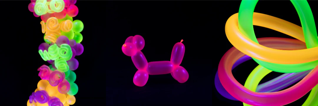 260G Gemar Neon Orange Latex Twisting/Modelling Balloons (50 Per Bag) - Image 2