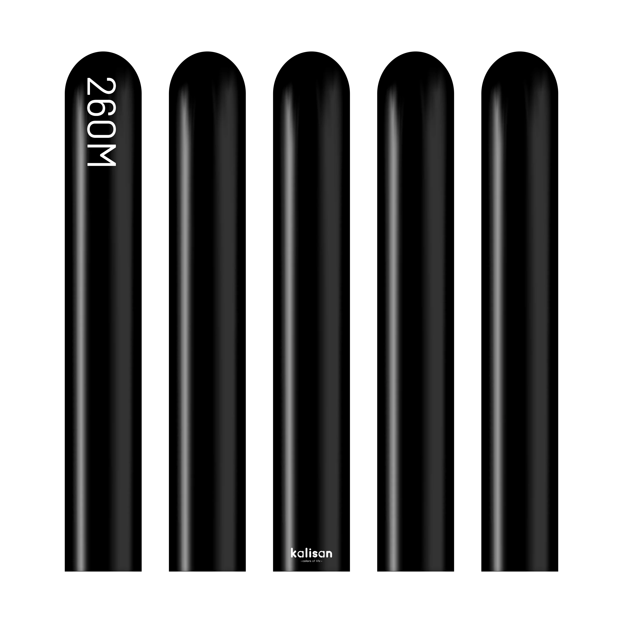 260K Kalisan Twisting Latex Balloons Standard Black (50 Per Bag)