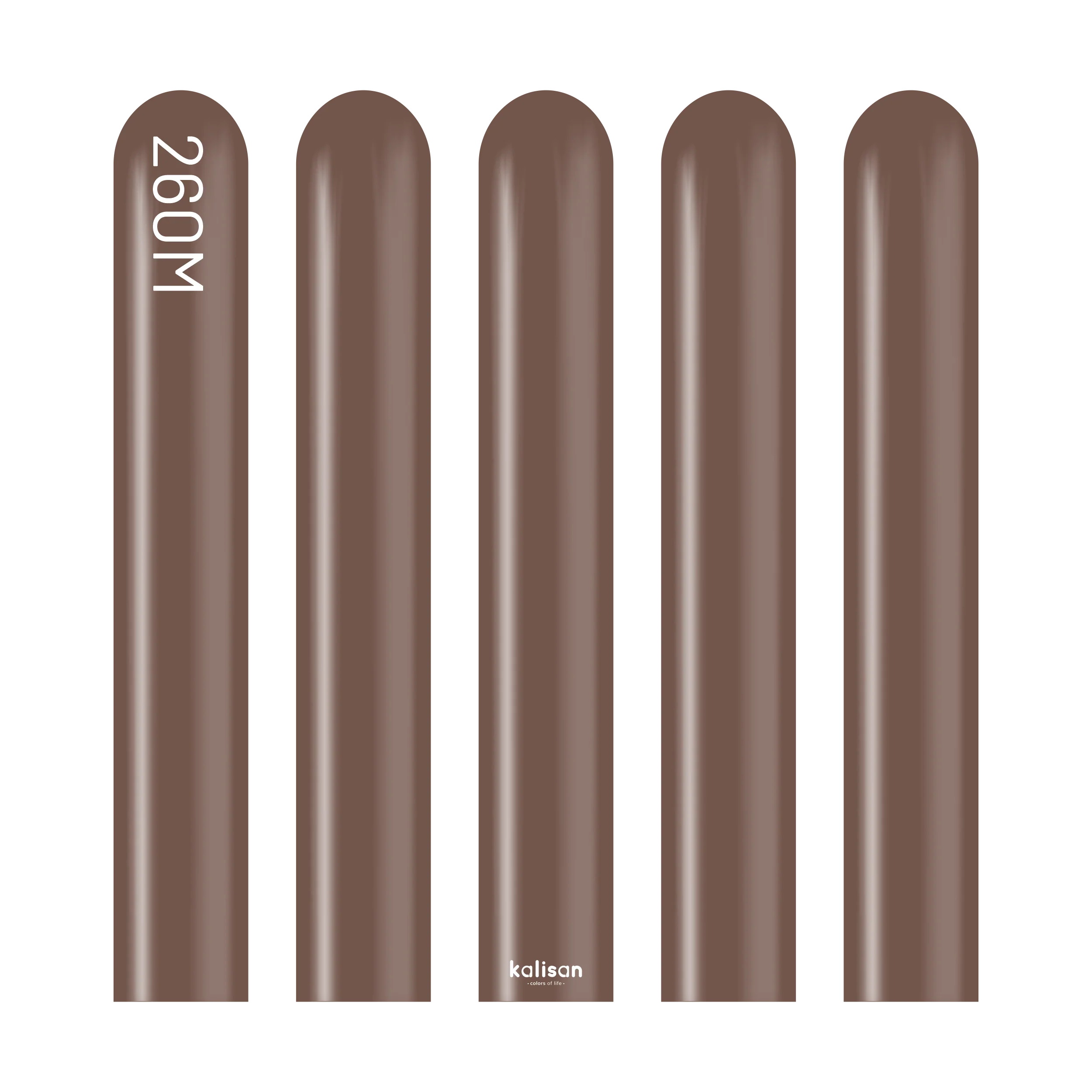 260K Kalisan Twisting Latex Balloons Standard Chocolate Brown (50 Per Bag)