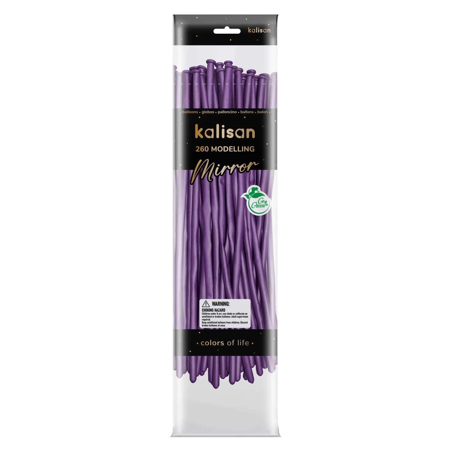 260K Nozzle Up Kalisan Twisting Latex Balloons Mirror Violet (50 Per Bag)